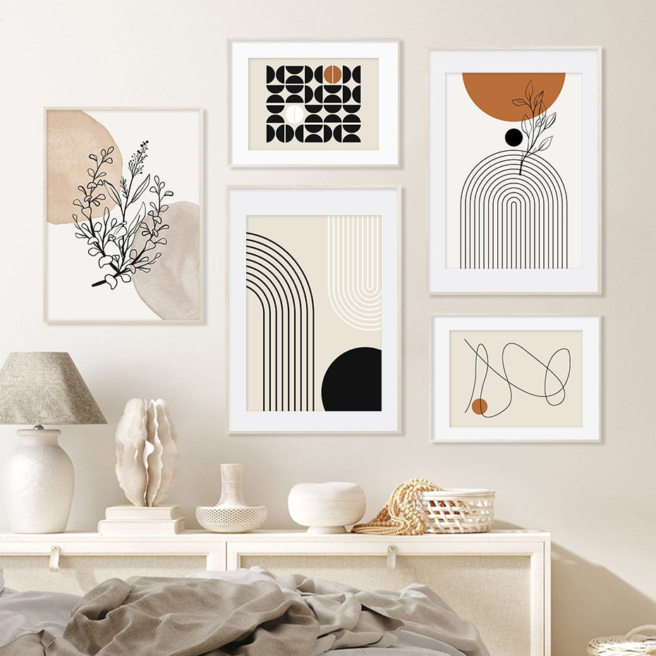 Abstract Geometric Boho Canvas Wall Art