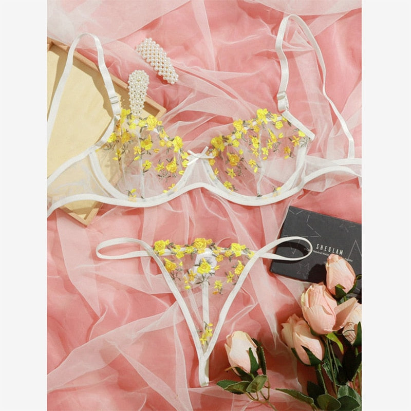 2-Piece Floral Bra Lingerie Set