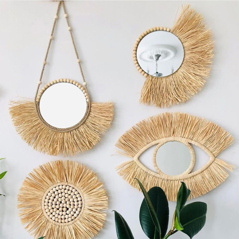 Rattan Hanging Mirror