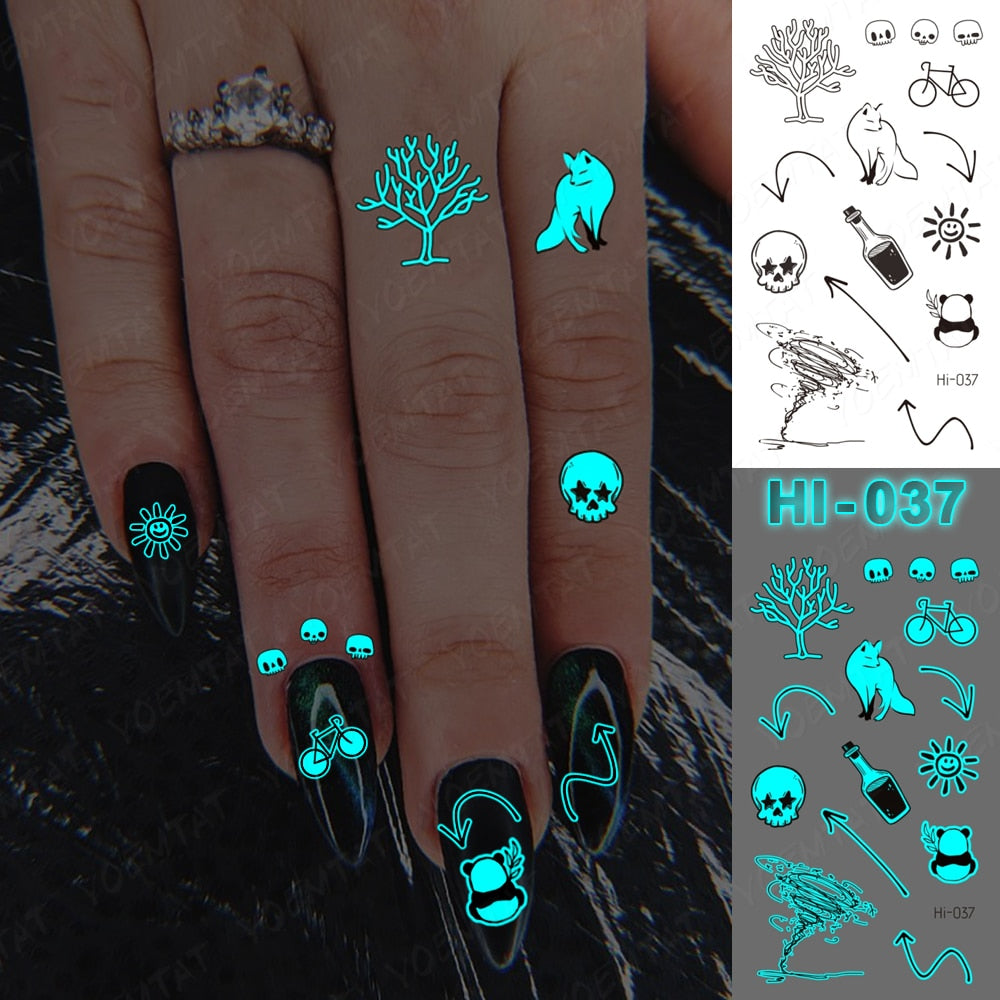 Blue Luminous Glow Tattoo Sticker