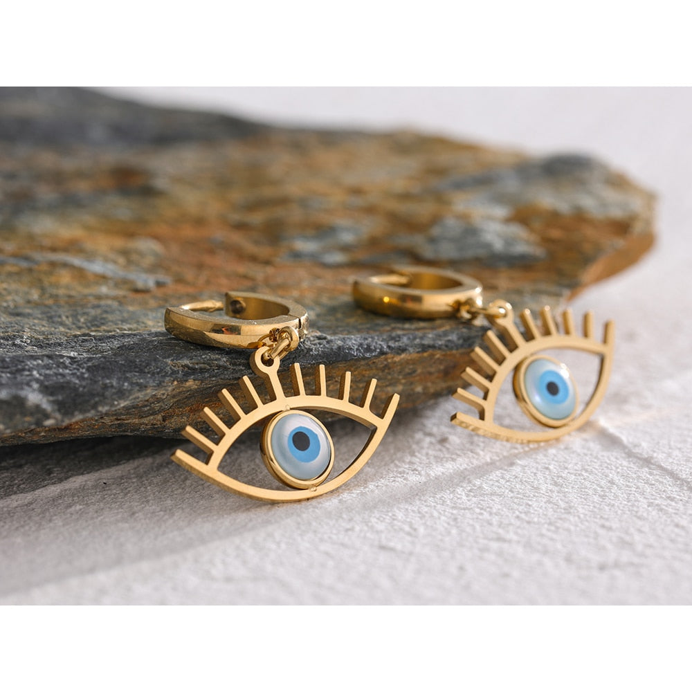 Eye Gold Hoop Earrings
