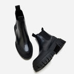 Leather Chunky Heel Chelsea Boots