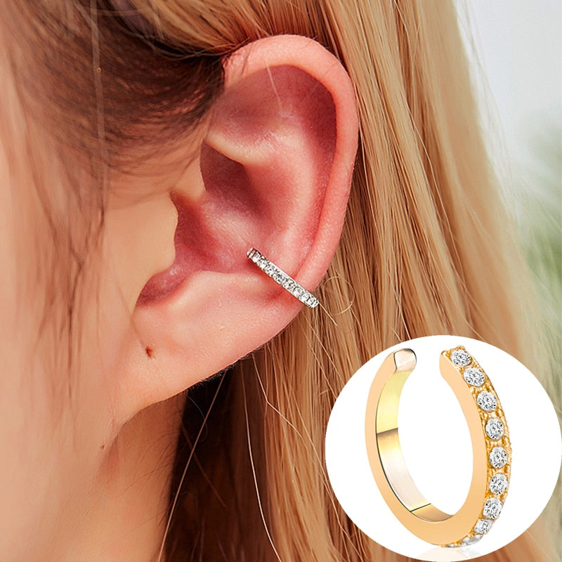 Rhinestone Decor Ear Cuff Earring