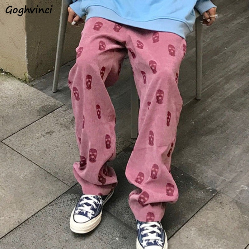 Skulls Denim Wide Leg Pants