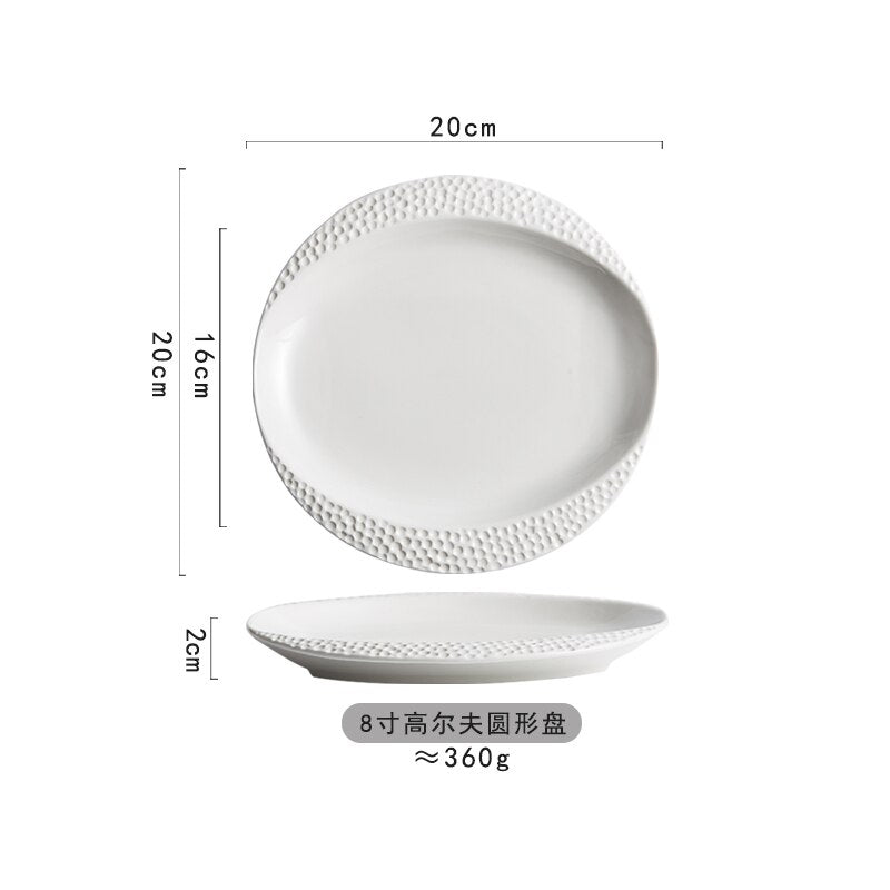 White Ceramic Special-shaped Plates