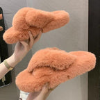 Fluffy Raccoon Fur Slippers