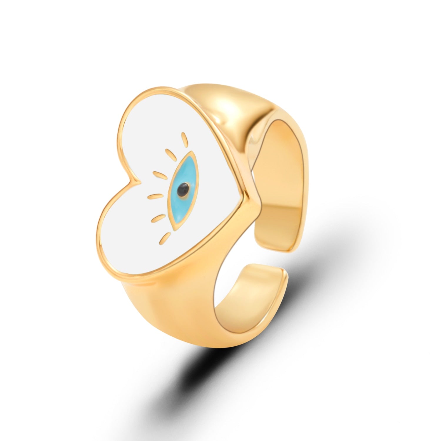 Turkish Lucky Love Heart Evil Eye Ring