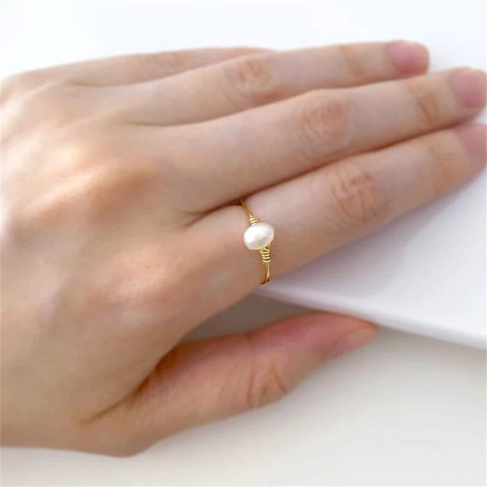 Natural Pearl Gold Ring