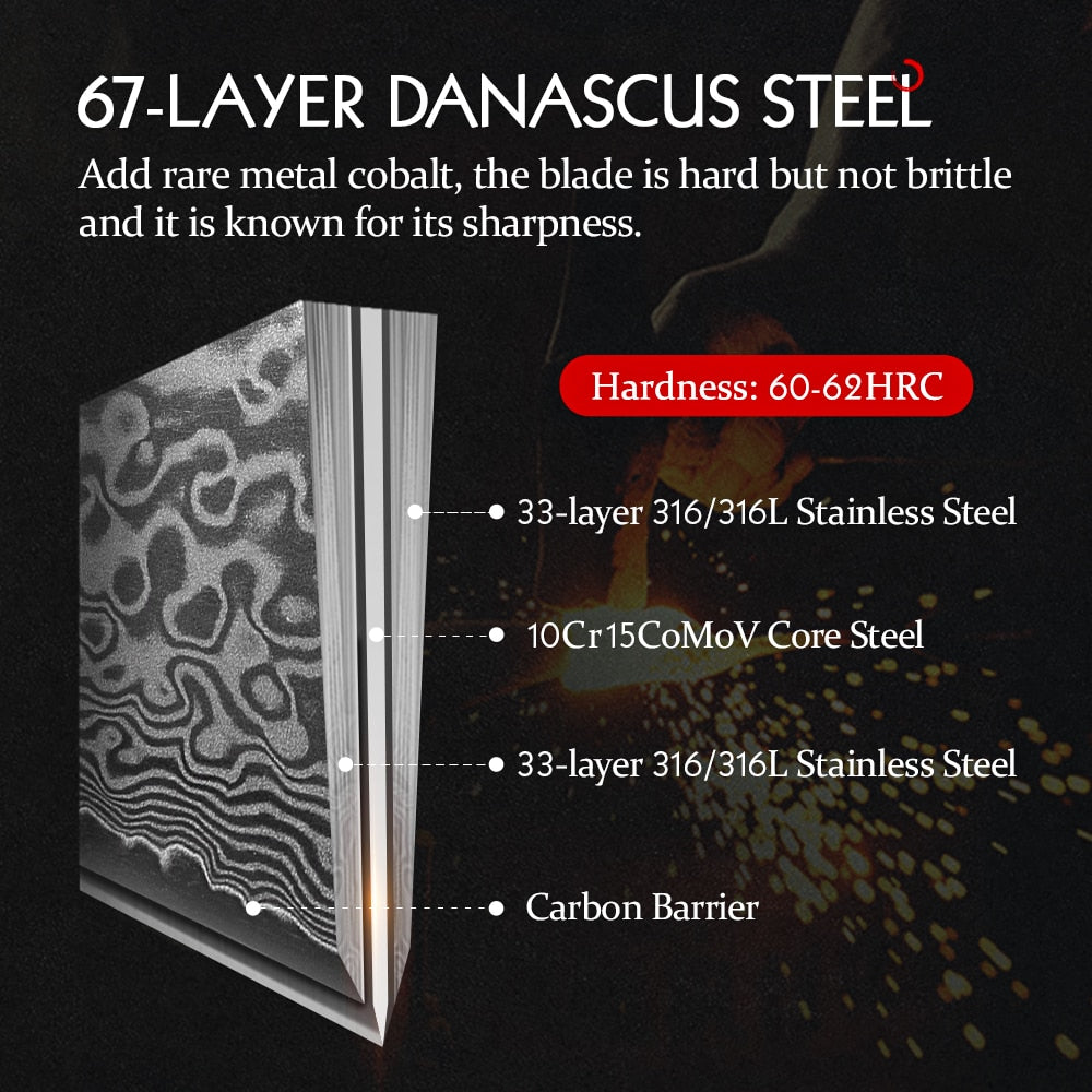 Kitchen Damascus Steel Knife Set