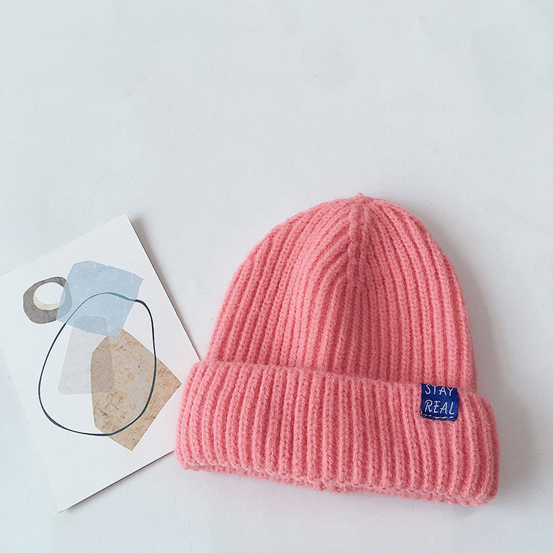 Solid Color Baby Knitted Beanie