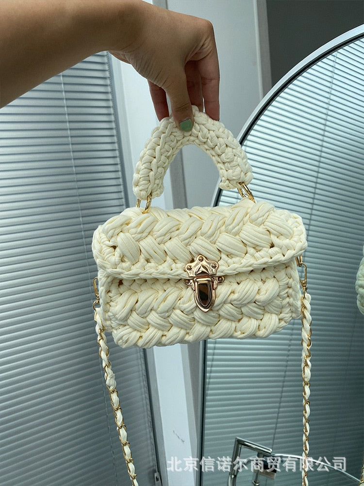 Shoulder Crossbody Rope Knitting Mini Bag