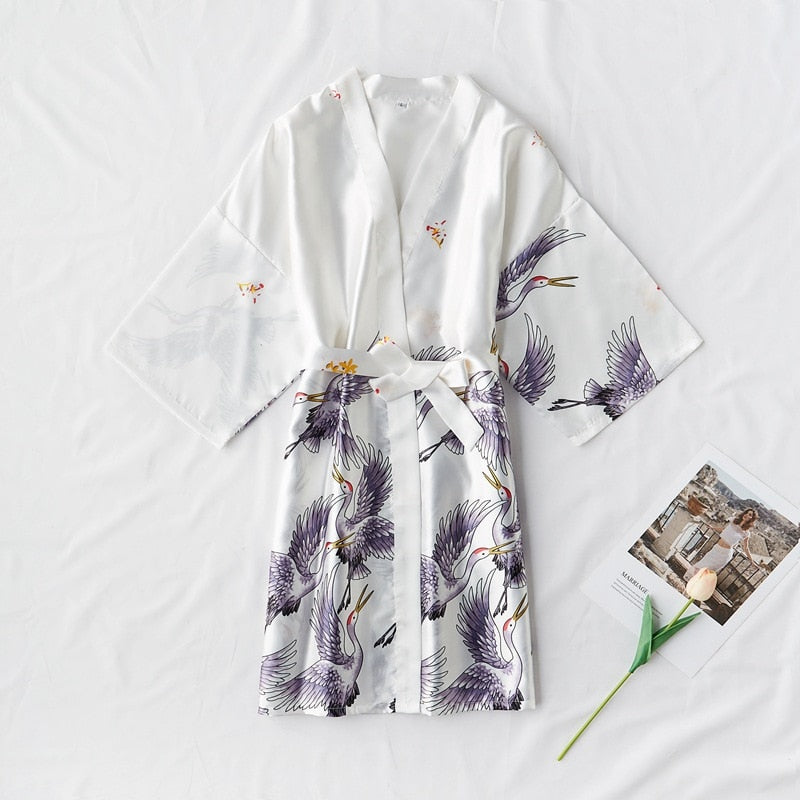 Satin Robe  Kimono Gown (8 Colors)