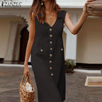V Neck Sleeveless Shirts Dress