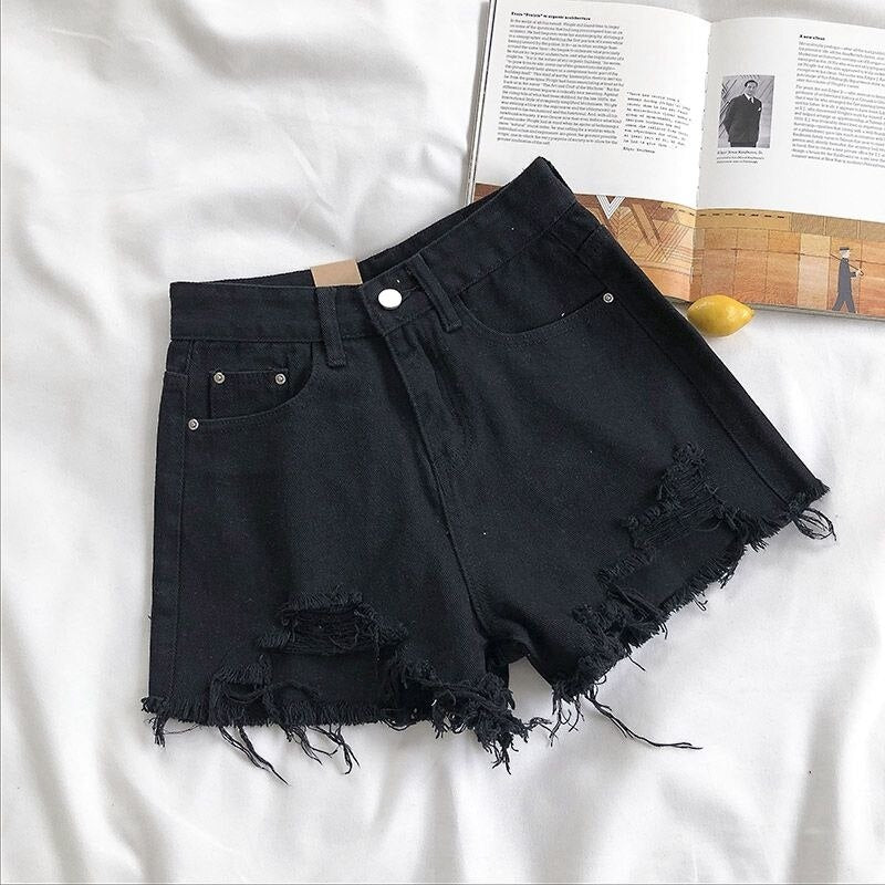 Blue High Waist  Denim Shorts