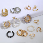 Mix Ear Cuff  Pearl Earring