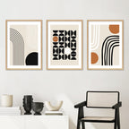 Abstract Geometric Boho Canvas Wall Art