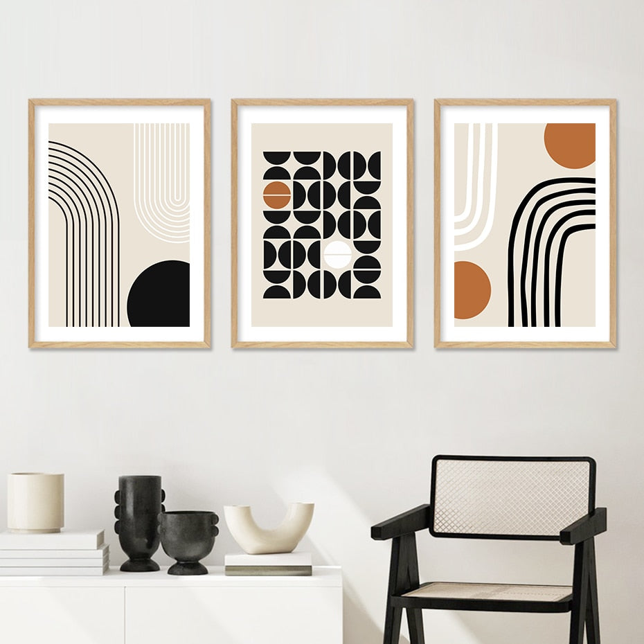 Abstract Geometric Boho Canvas Wall Art