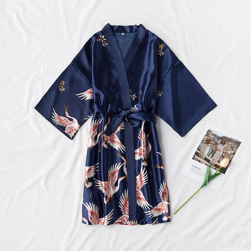 Satin Robe  Kimono Gown (8 Colors)