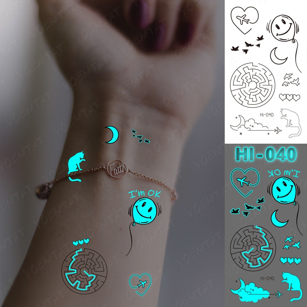 Blue Luminous Glow Tattoo Sticker
