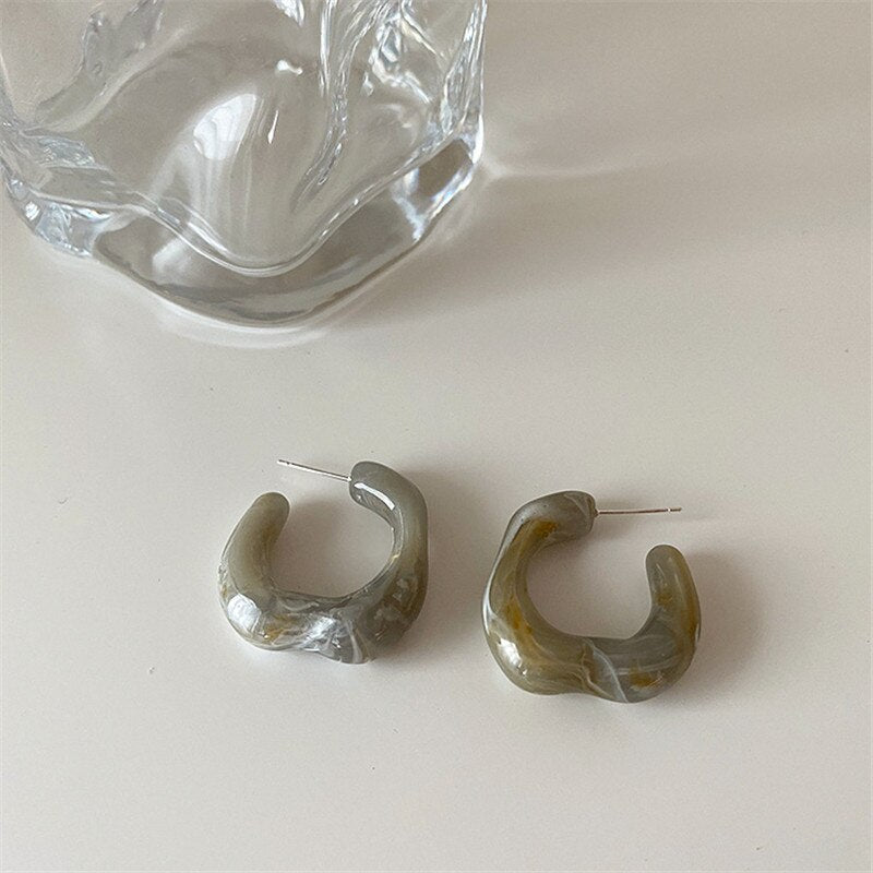 Irregular Colorful Transparent Resin Earrings
