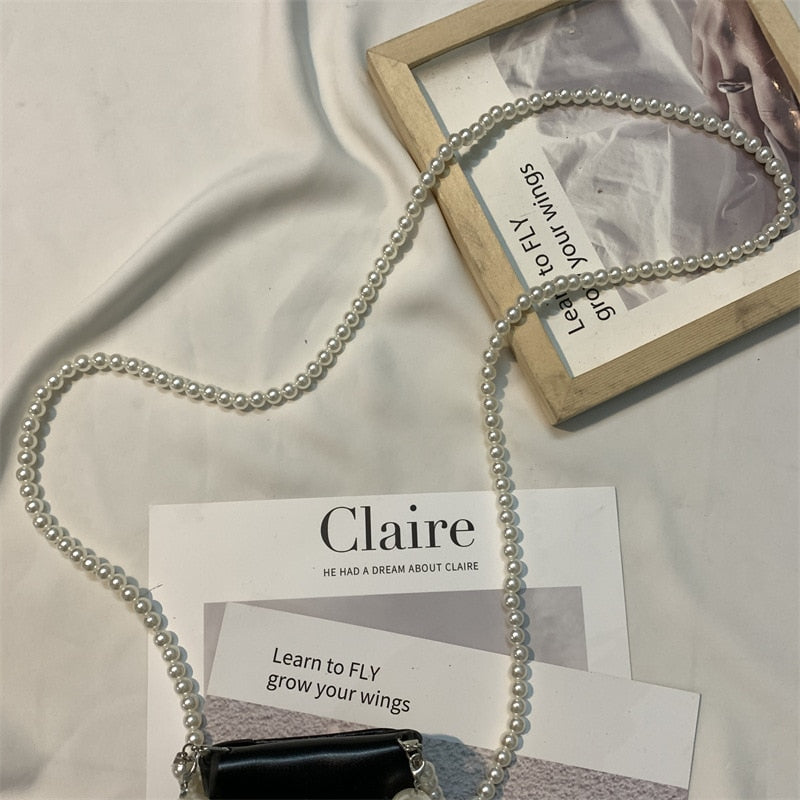 Pearl Chain Small Crossbody Bag