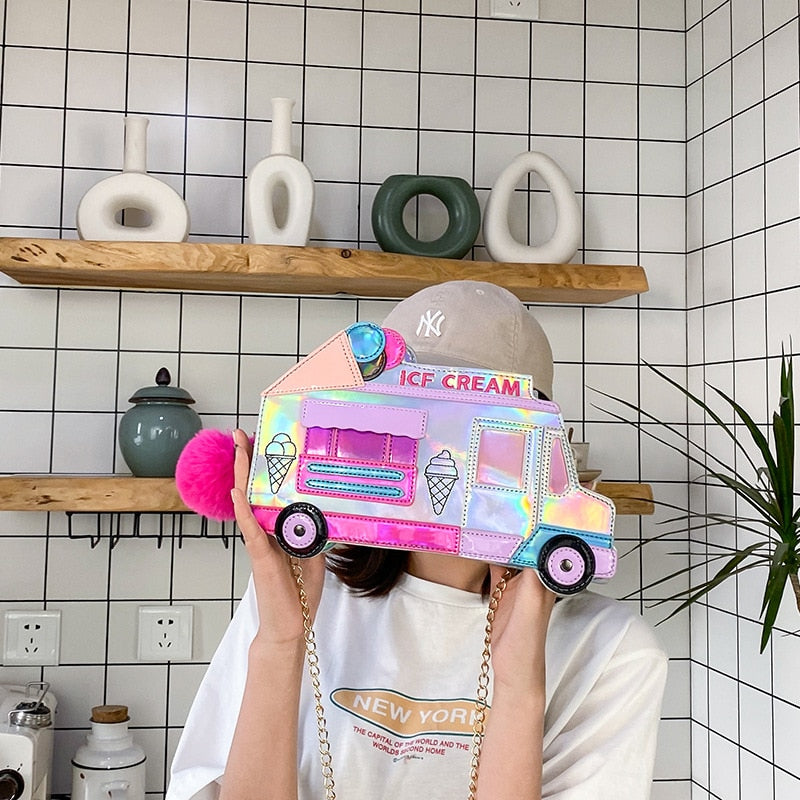 Ice Cream Truck Crossbody Chain Bag