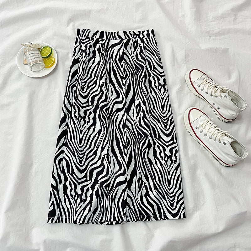 Striped Skirts Midi Skirt