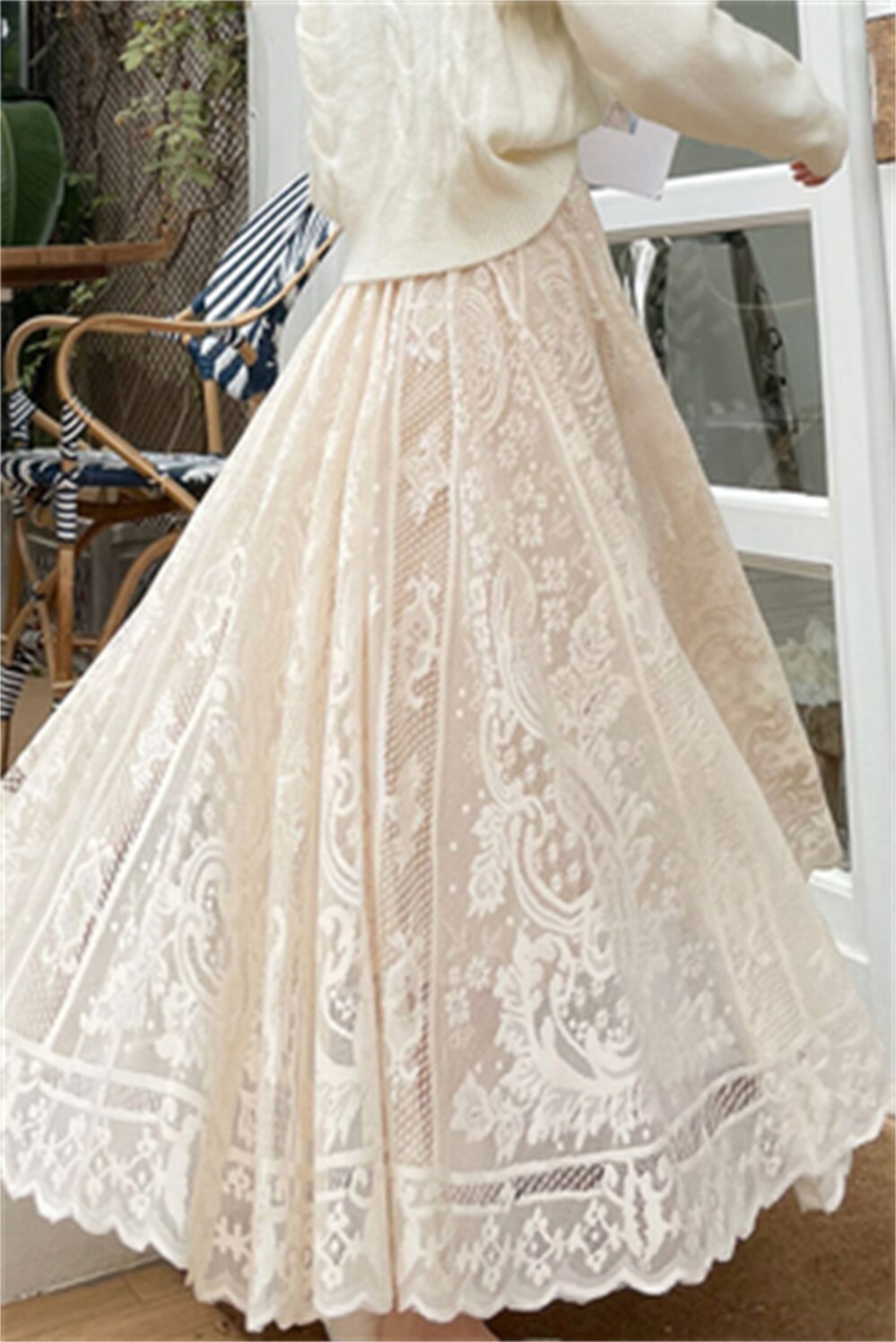 High Waist Lace Skirt