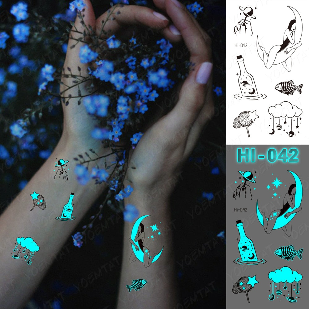 Blue Luminous Glow Tattoo Sticker