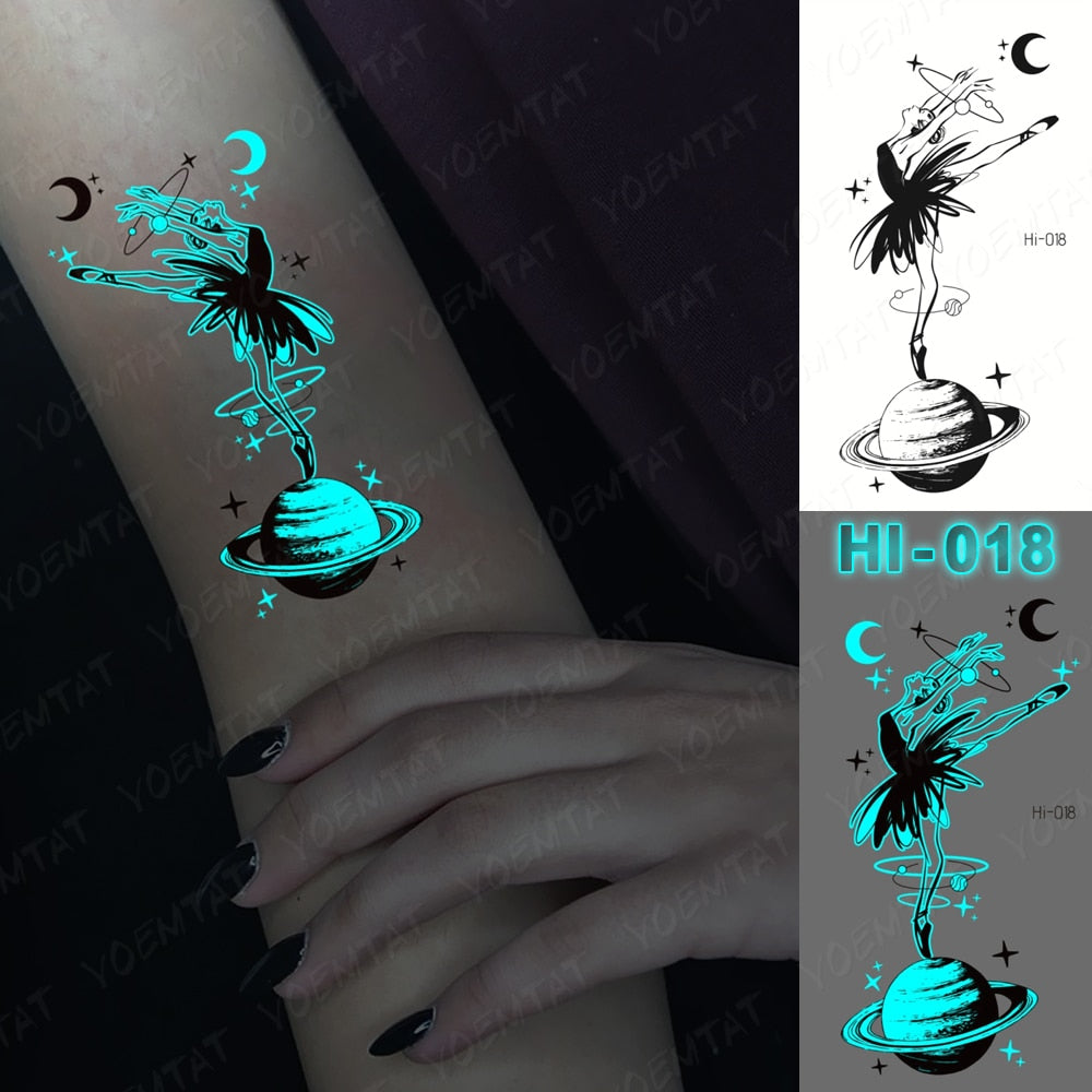 Blue Luminous Glow Tattoo Sticker
