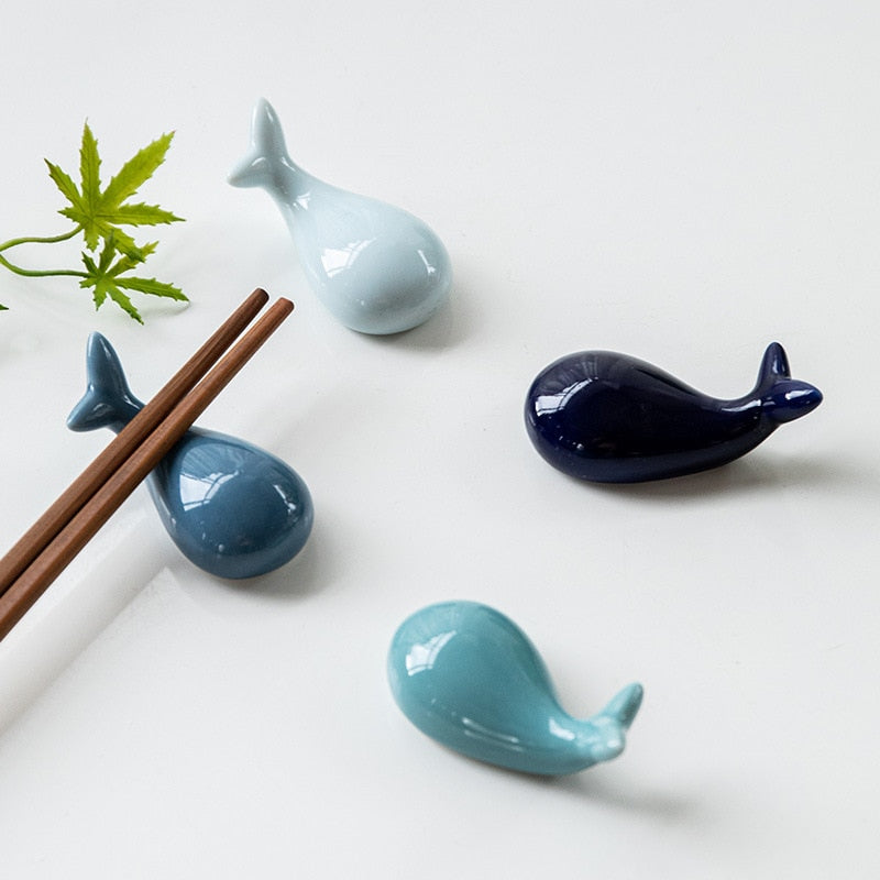1PC Ceramic Cute Whale Chopsticks Holder