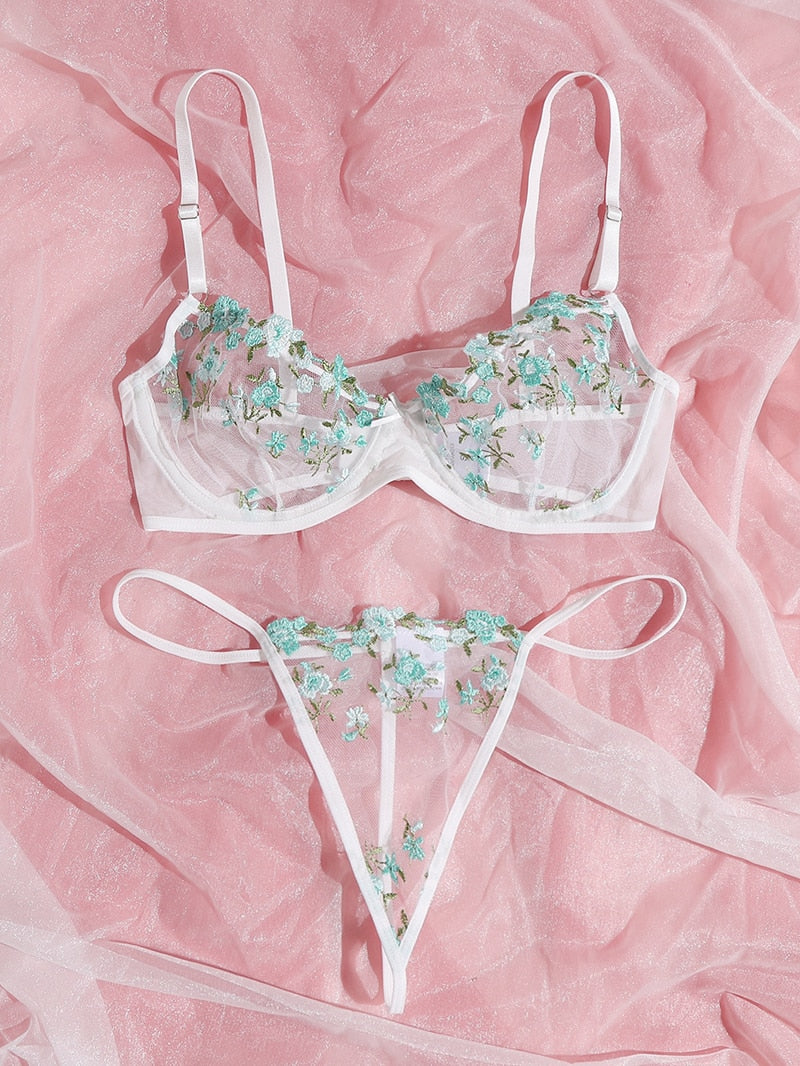 2-Piece Floral Bra Lingerie Set