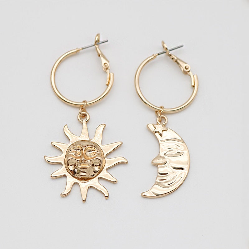 Sun God Moon Earrings