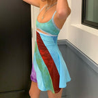 Sexy Cutout Colorful Mini Dress