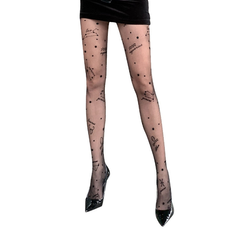 Constellation Printed Pattern Tights