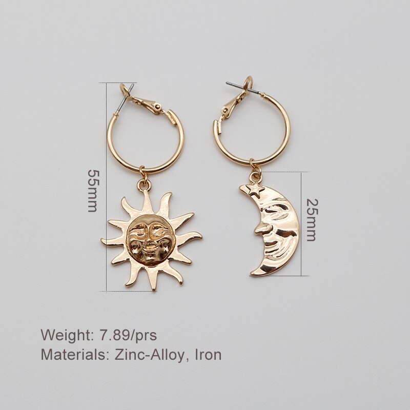 Sun God Moon Earrings