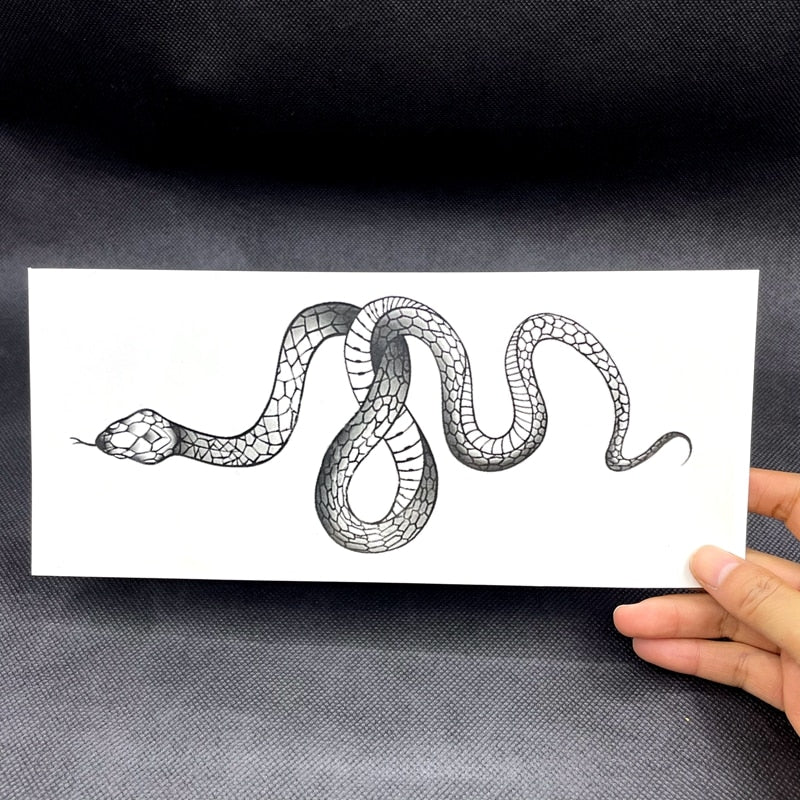 Black Snake Temporary Tattoo Stickers