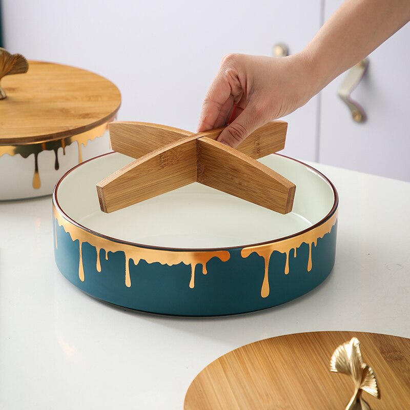 Ceramic Cover Snack Plate