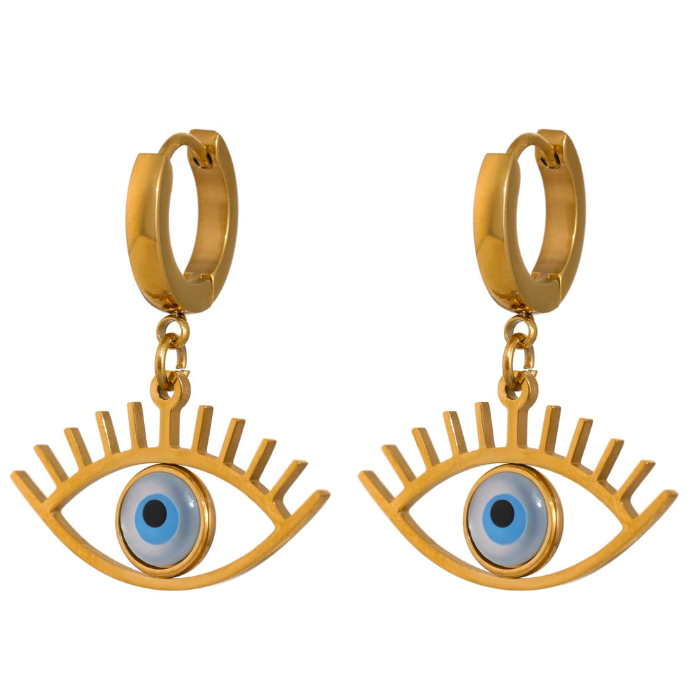 Eye Gold Hoop Earrings