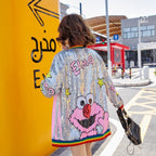 Sequined Cartoon Print Jacket