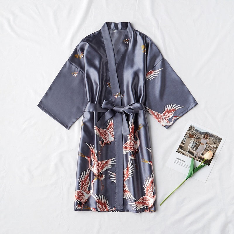 Satin Robe  Kimono Gown (8 Colors)