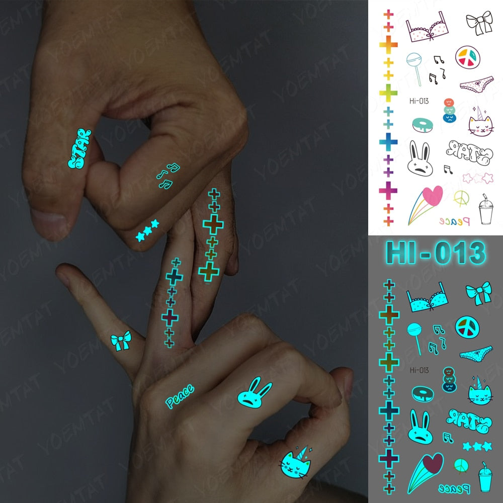 Blue Luminous Glow Tattoo Sticker