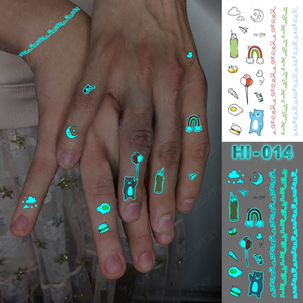 Blue Luminous Glow Tattoo Sticker