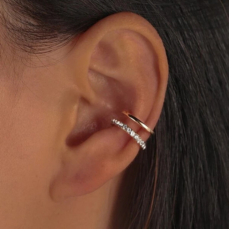 Rhinestone Decor Ear Cuff Earring