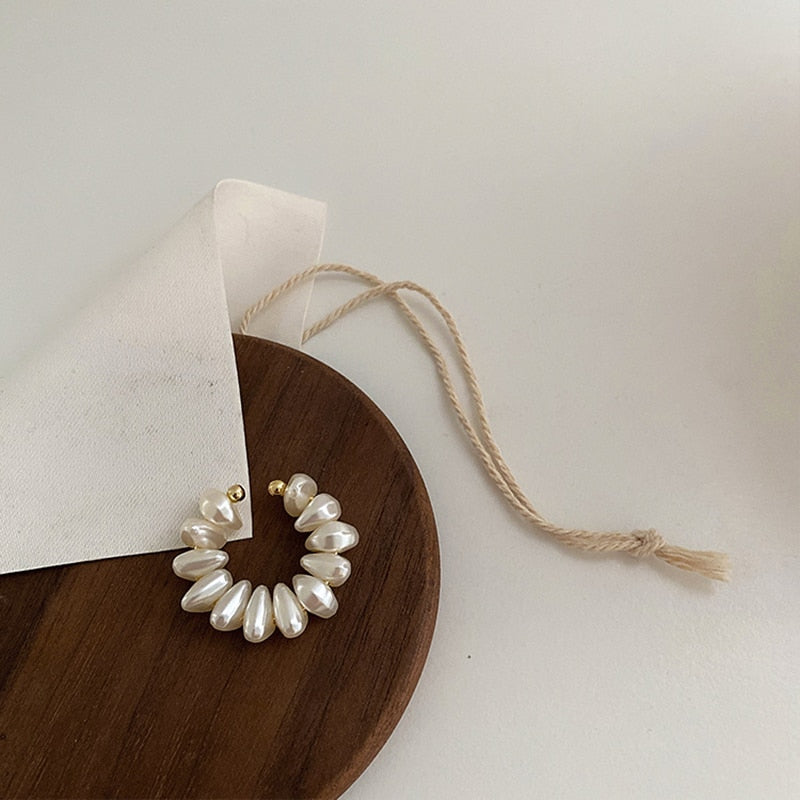Pearl Ear Bone Ear Cuff Earrings
