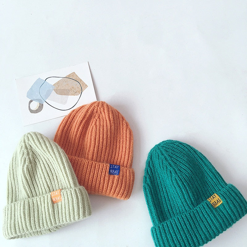 Solid Color Baby Knitted Beanie