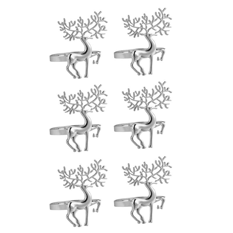 Christmas Deer Design Napkin Rings Holder