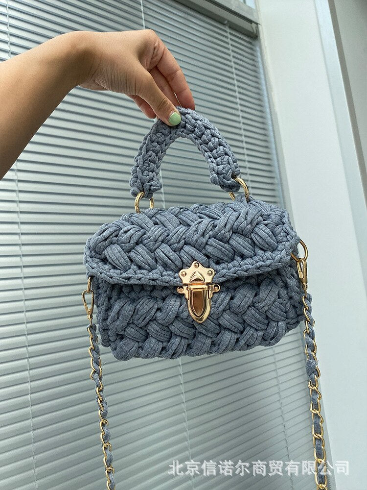 Shoulder Crossbody Rope Knitting Mini Bag
