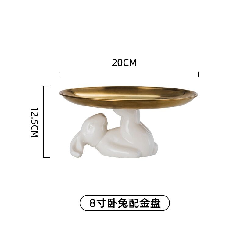 Ceramic Stand Up Rabbit Plate Decor