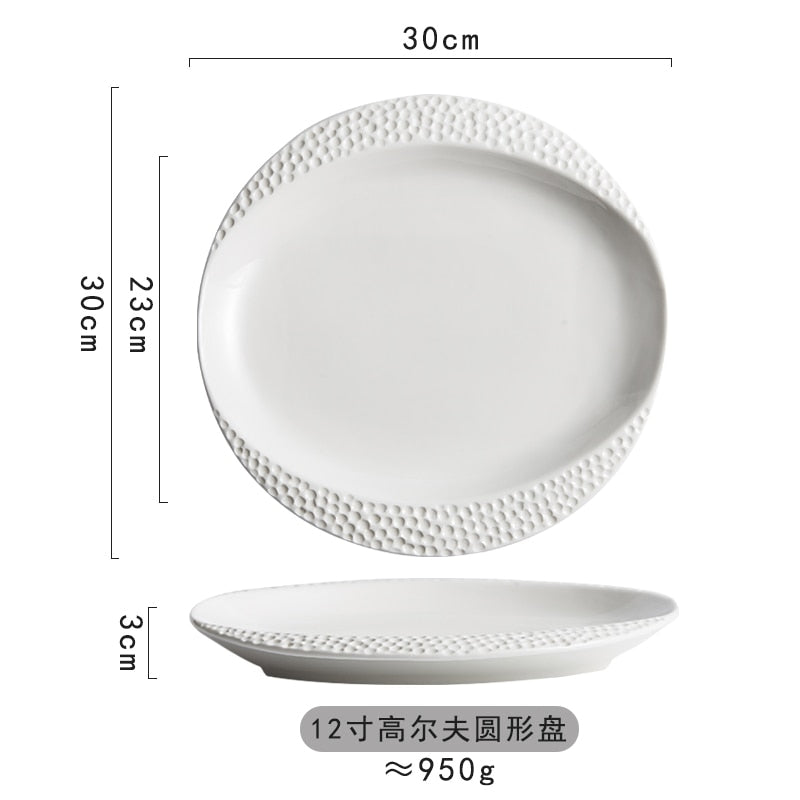 White Ceramic Special-shaped Plates